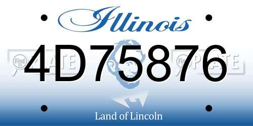 4D75876 Illinois License Plate