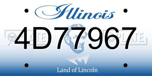 4D77967 Illinois License Plate