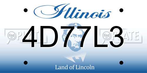 4D77L3 Illinois License Plate