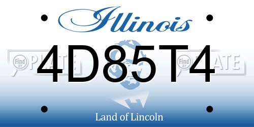 4D85T4 Illinois License Plate