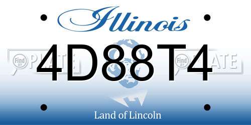 4D88T4 Illinois License Plate