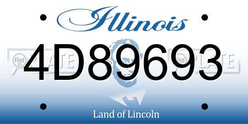 4D89693 Illinois License Plate