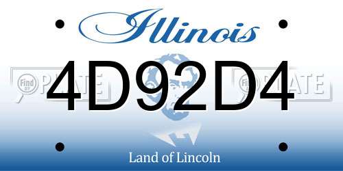 4D92D4 Illinois License Plate