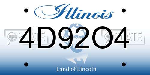 4D92O4 Illinois License Plate