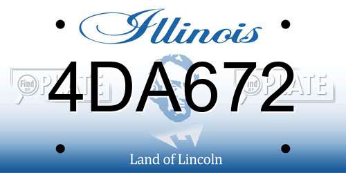 4DA672 Illinois License Plate