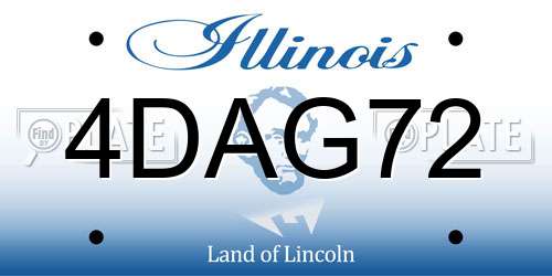 4DAG72 Illinois License Plate