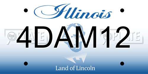 4DAM12 Illinois License Plate