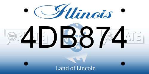 4DB874 Illinois License Plate