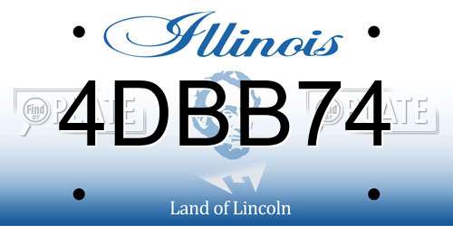 4DBB74 Illinois License Plate