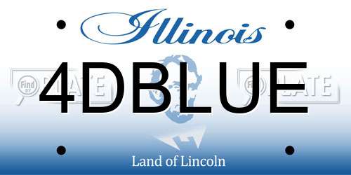 4DBLUE Illinois License Plate