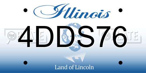 4DDS76 Illinois License Plate