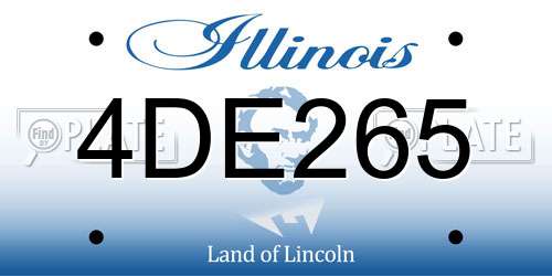 4DE265 Illinois License Plate