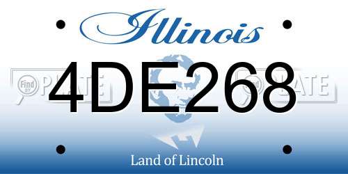 4DE268 Illinois License Plate