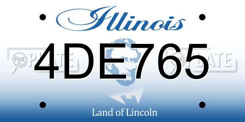 4DE765 Illinois License Plate