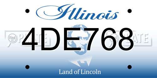 4DE768 Illinois License Plate