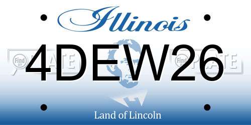 4DEW26 Illinois License Plate