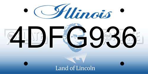 4DFG936 Illinois License Plate