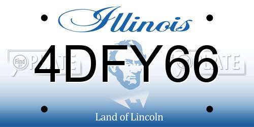 4DFY66 Illinois License Plate