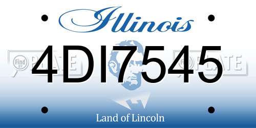 4DI7545 Illinois License Plate