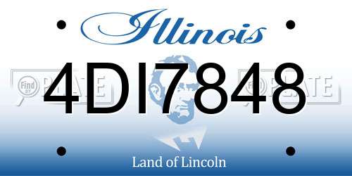 4DI7848 Illinois License Plate