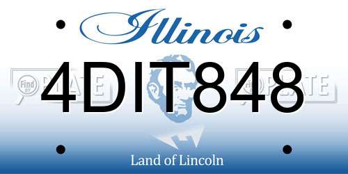 4DIT848 Illinois License Plate