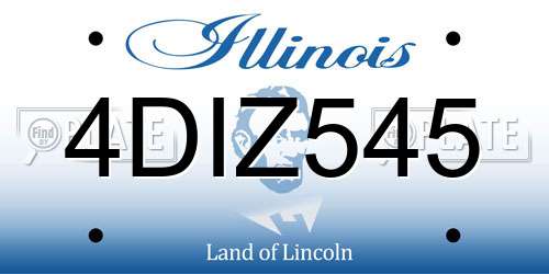4DIZ545 Illinois License Plate