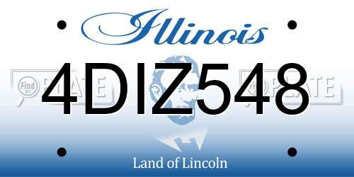 4DIZ548 Illinois License Plate