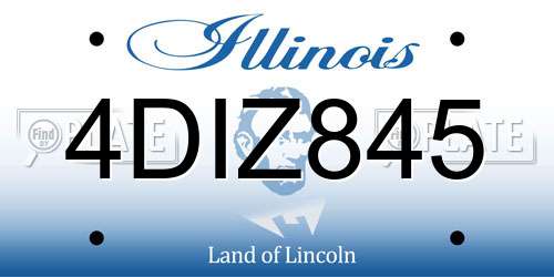 4DIZ845 Illinois License Plate