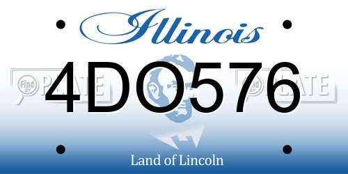 4DO576 Illinois License Plate