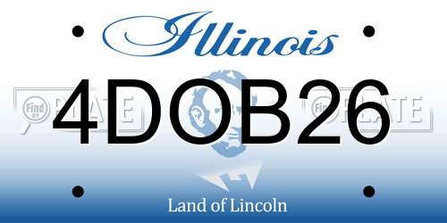 4DOB26 Illinois License Plate