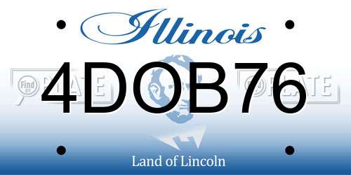 4DOB76 Illinois License Plate