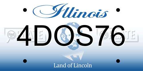 4DOS76 Illinois License Plate