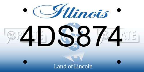 4DS874 Illinois License Plate