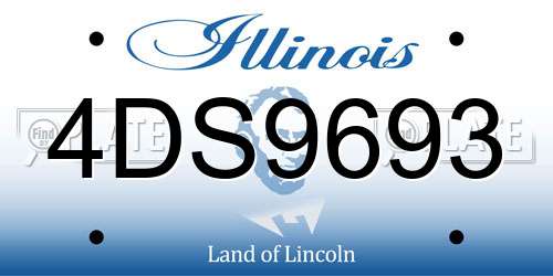 4DS9693 Illinois License Plate