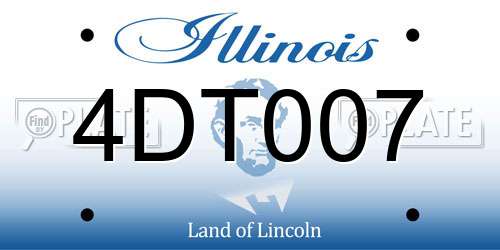 4DT007 Illinois License Plate