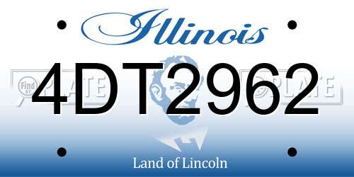 4DT2962 Illinois License Plate