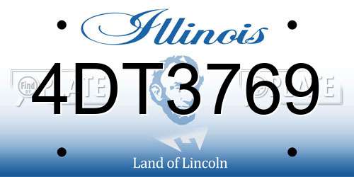 4DT3769 Illinois License Plate