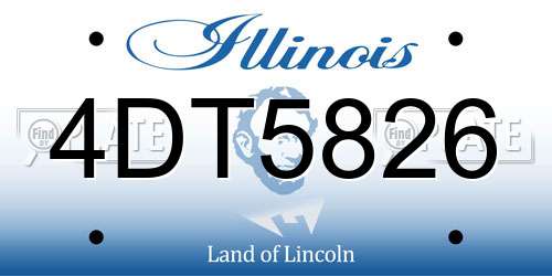 4DT5826 Illinois License Plate