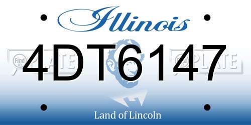 4DT6147 Illinois License Plate