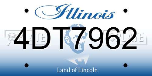 4DT7962 Illinois License Plate