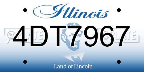 4DT7967 Illinois License Plate