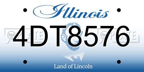 4DT8576 Illinois License Plate