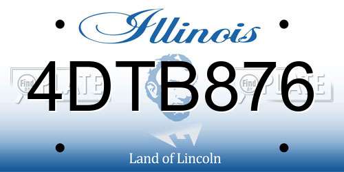 4DTB876 Illinois License Plate