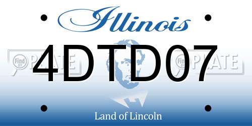 4DTD07 Illinois License Plate
