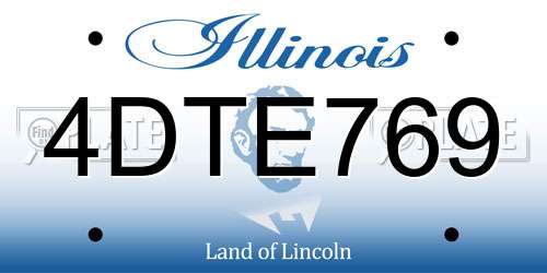 4DTE769 Illinois License Plate
