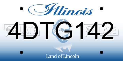 4DTG142 Illinois License Plate