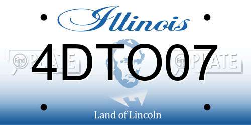 4DTO07 Illinois License Plate