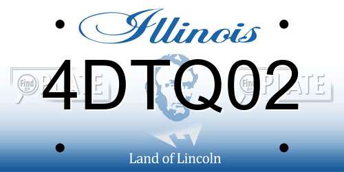 4DTQ02 Illinois License Plate