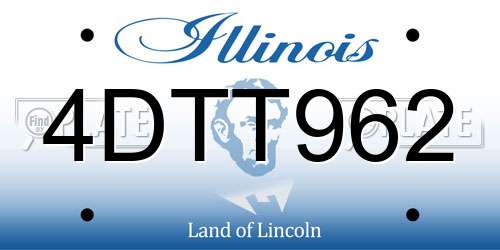 4DTT962 Illinois License Plate