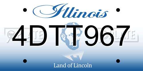 4DTT967 Illinois License Plate